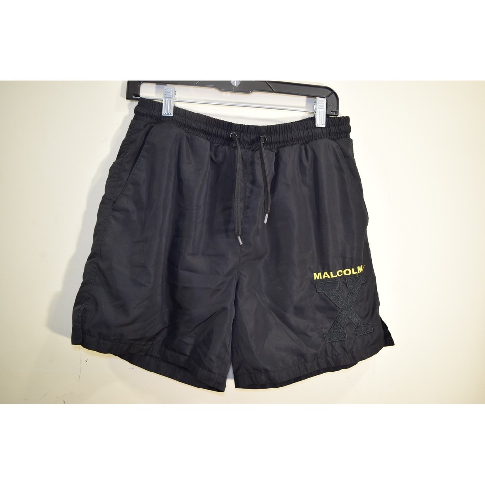 Malcolm X x Shoe Palace Black Athletic Shorts MENS M Mesh Lined Embroidered Logo
